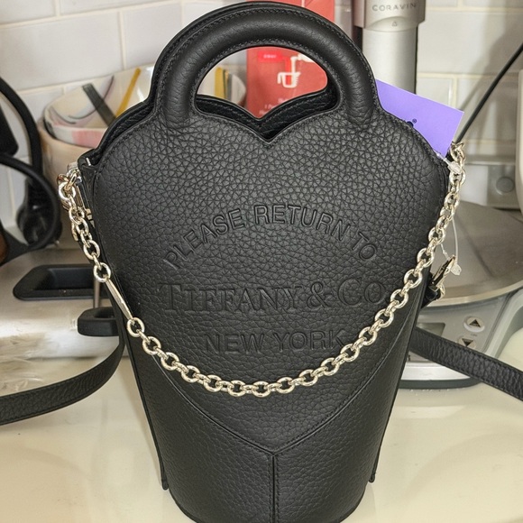 Tiffany & Co. Black Crossbody Bag & Chain Strap Return to Tiffany Authentic New